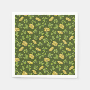 Clover Leaf & Gold Coin Pattern Napkin