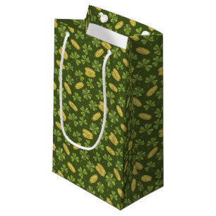 Clover Leaf & Gold Coin Pattern Small Gift Bag