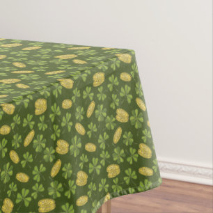 Clover Leaf & Gold Coin Pattern Tablecloth