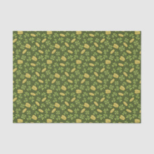 Clover Leaf & Gold Coin Pattern Tissue Paper