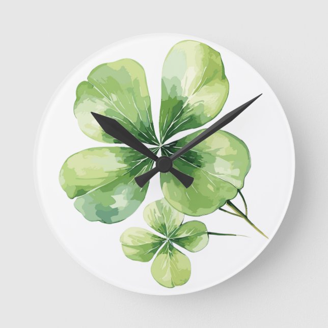 Clover leaf round clock (Front)
