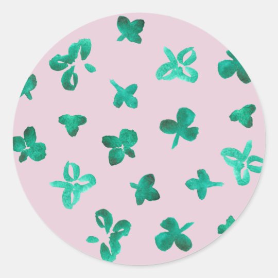 Clover Leaves Small Glossy Round Sticker