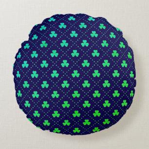 Clover Leaves St. Patrick's Day Pattern-53223 Round Pillow
