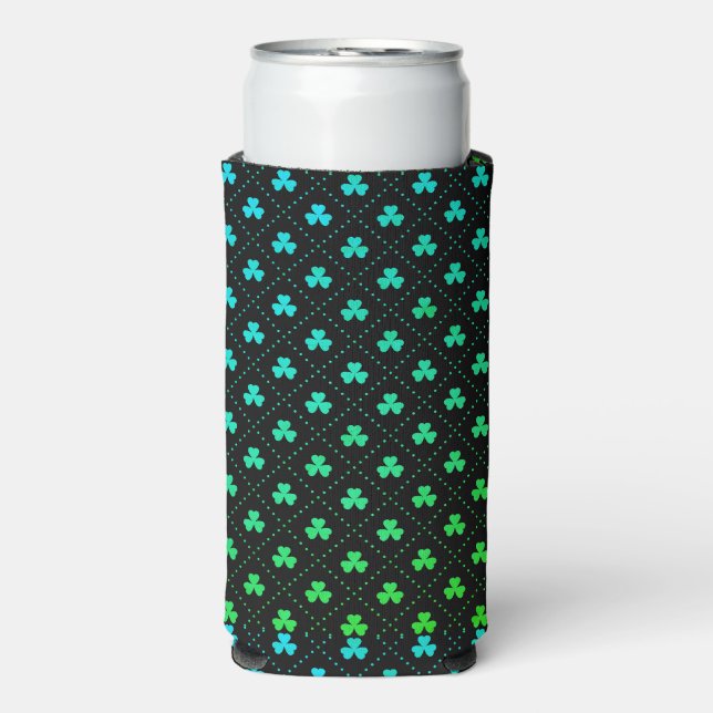 Clover Leaves St. Patrick's Day Pattern-53223 Seltzer Can Cooler (Seltzer Front)