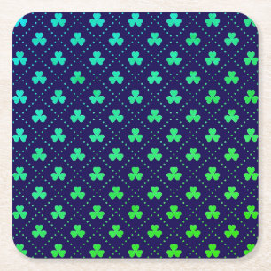 Clover Leaves St. Patrick's Day Pattern-53223 Square Paper Coaster