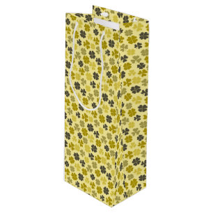 CLOVER LEAVES ST PATRICKS PATTERN WINE GIFT BAG
