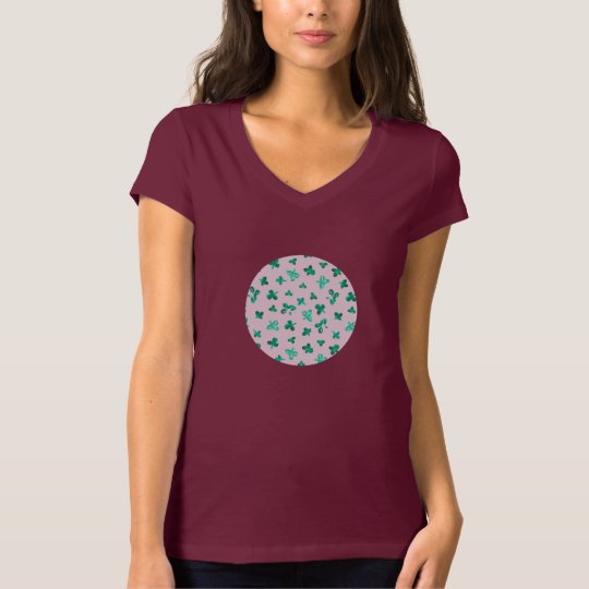 Clover Leaves Women's Jersey V-Neck T-Shirt
