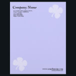 Clover - Light Blue Letterhead<br><div class="desc">A business letterhead with an attractive and elegant clover motif in the top right and bottom left hand corners of the page positioned half an inch from the edges. Company name, address along with telephone, Fax and Mobile numbers in the top left corner. Web and email address aligned in the...</div>