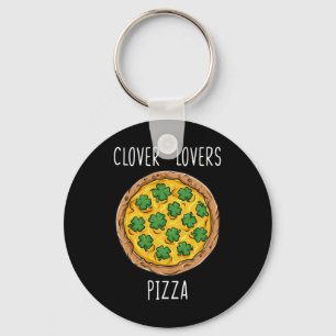 Clover Lovers Pizza St Patrick's Day Fun Boys Girl Keychain