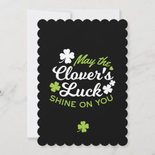 Clover Luck Charm: May the Clover's Luck Shine Holiday Card