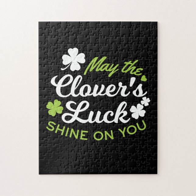 Clover Luck Charm: May the Clover's Luck Shine Jigsaw Puzzle (Vertical)