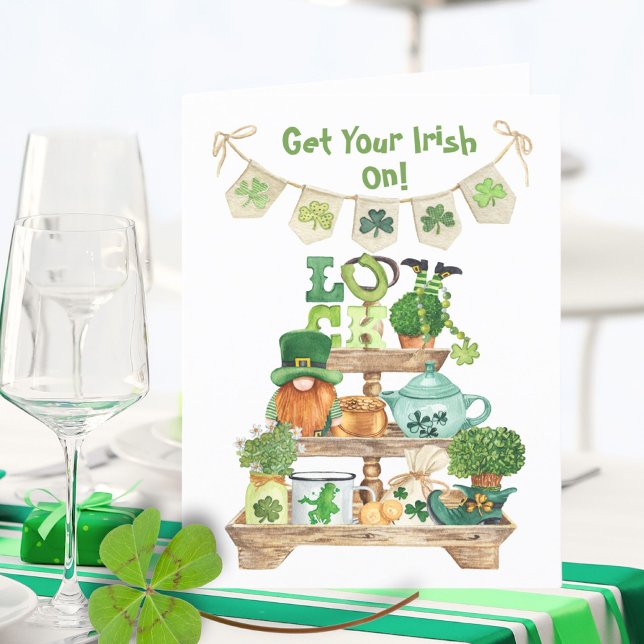 Clover Luck Leprechaun Irish St Patricks Day Card (Creator Uploaded)