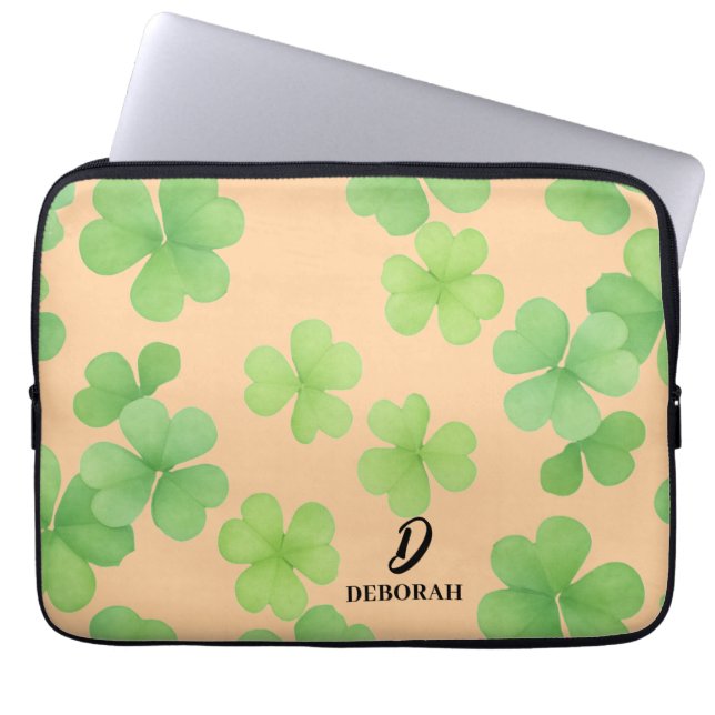 Clover Monogram Laptop Sleeve (Front)