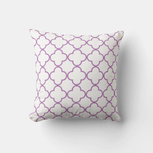Clover Pattern 1 Radiant Orchid Throw Pillow