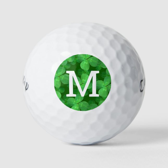 Clover Pattern Customize Your Own Monogrammed Golf Balls (Front)