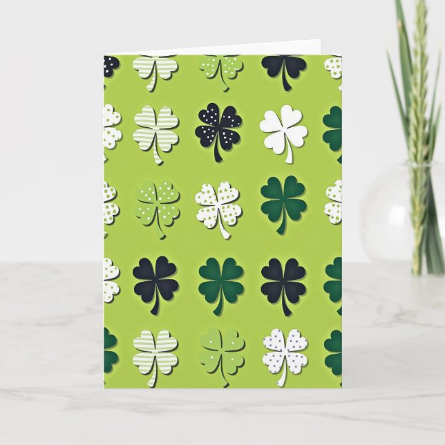 Clover Pattern Lucky Day Card (Front)