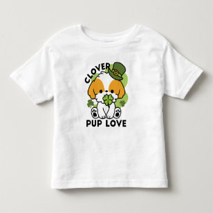Clover Pup Love – St. Patrick's Day Dog Design Toddler T-shirt