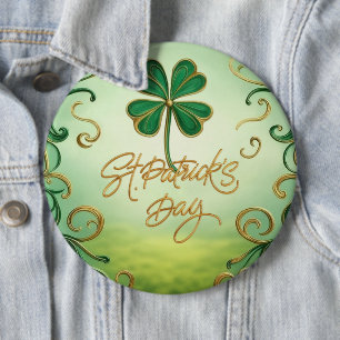 Clover Saint Patrick's Day 6 Inch Round Button