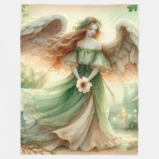 Clover Serenity Angel Fleece Blanket (Front)