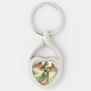 Clover Serenity Angel Keychain