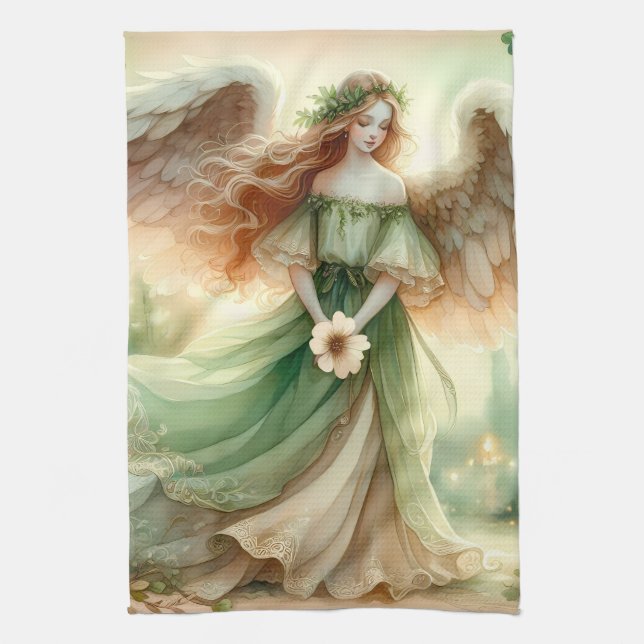 Clover Serenity Angel Kitchen Towel (Vertical)