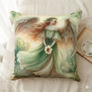 Clover Serenity Angel Throw Pillow