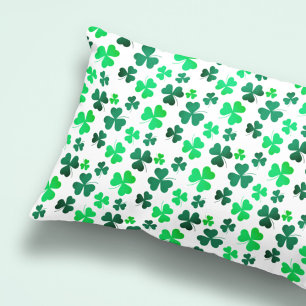 Clover Shamrock Boho Pastel Foliage Modern Elegant Pillowcase
