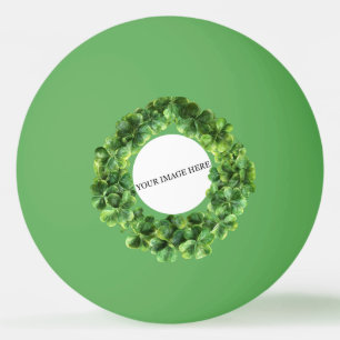 Clover Shamrock Circle Personalized Image Logo Ping Pong Ball