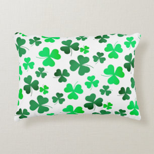 Clover Shamrock Irish Green Spring St Patricks Day Accent Pillow