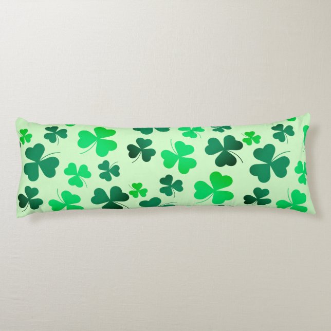 Clover Shamrock Irish Green Spring St Patricks Day Body Pillow (Back)