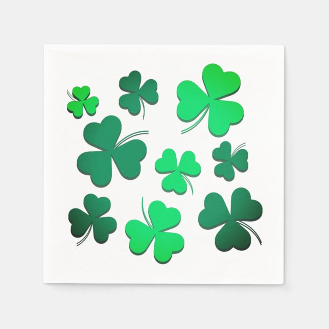 Clover Shamrock Irish Green Spring St Patricks Day Napkin (Front)
