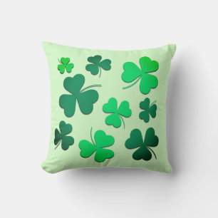 Clover Shamrock Irish Green Spring St Patricks Day Throw Pillow