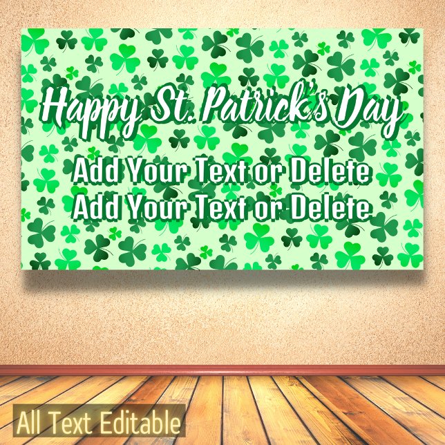 Clover Shamrock Irish Party St Patrick's Day Text Banner (Creator Uploaded)