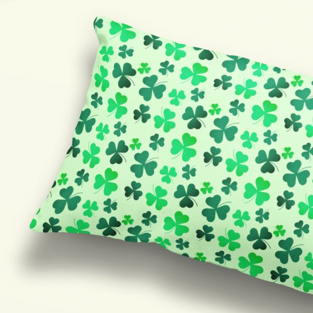 Clover Shamrock Pattern Modern Elegant Green Pillowcase (Creator Uploaded)