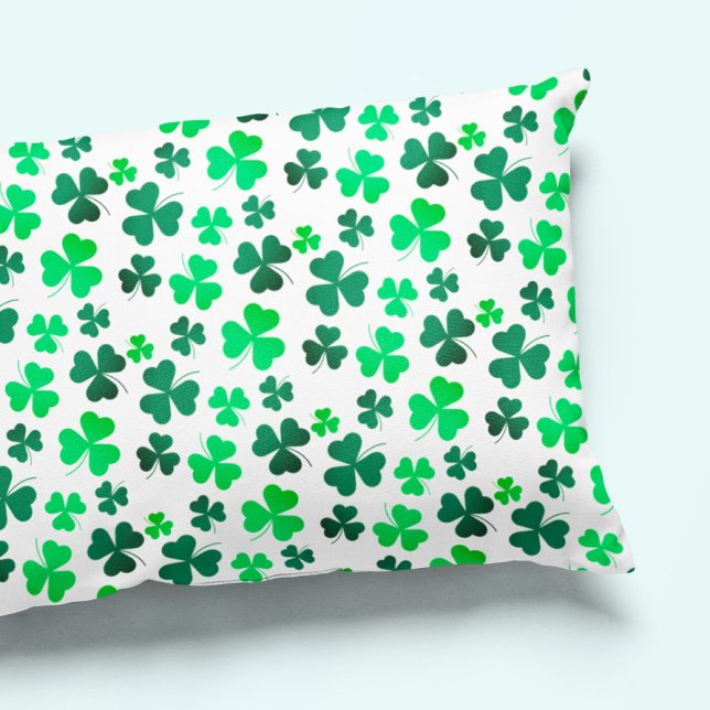 Clover Shamrock Pattern Modern Elegant Green Pillowcase (Creator Uploaded)