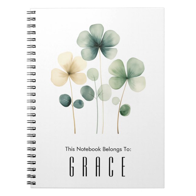 Clover Spiral Notebook Personalize It (Front)