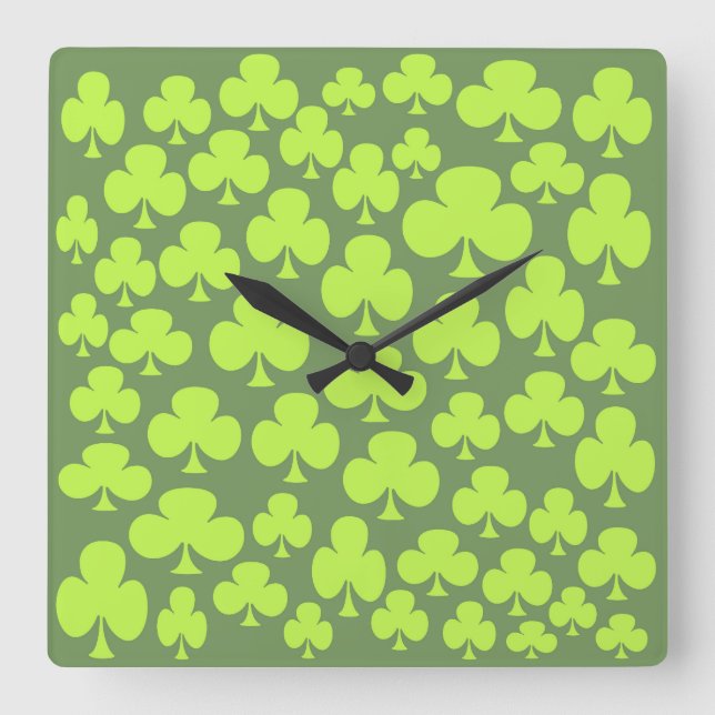 Clover Square Wall Clock (Front)