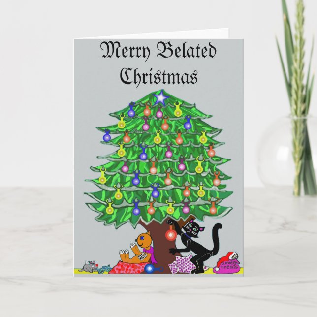 Clover the Cat's Christmas Holiday Card (Front)