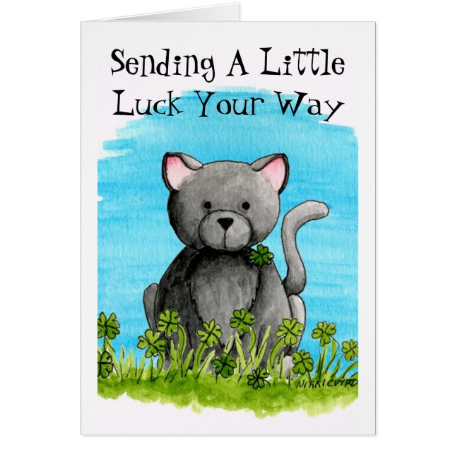 Clover - The Lucky Black Cat Card (Front)