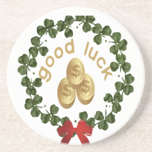 Clover with Good Luck Coaster