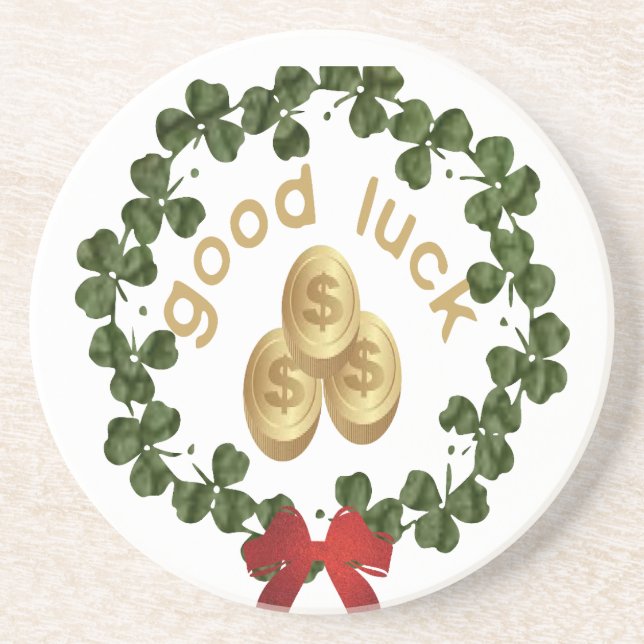 Clover with Good Luck Coaster (Front)