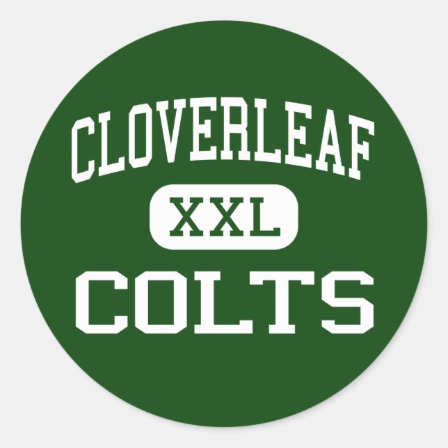 Cloverleaf - Colts - High School - Medina Ohio Classic Round Sticker (Front)