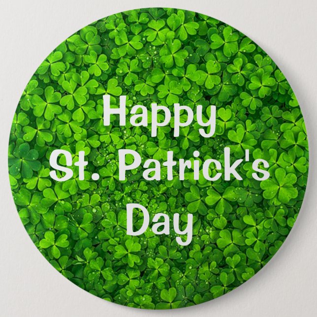 Clovers 6 Inch Round Button (Front)