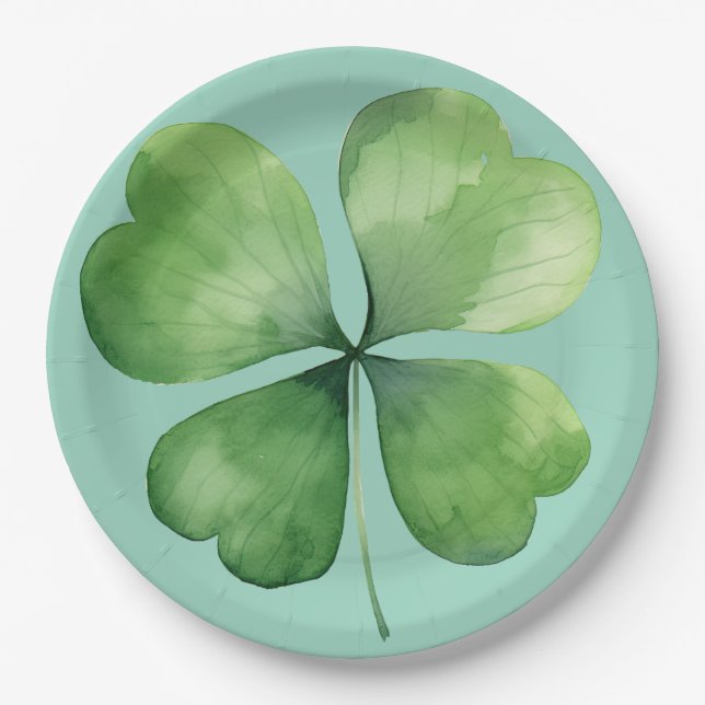 Clovers and Shamrocks aplenty Paper Plate (Front)