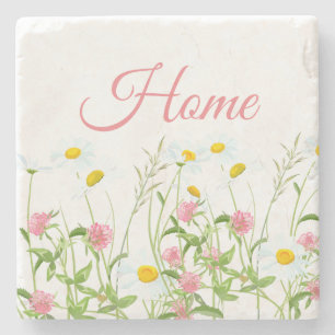 Clovers & Daisies Stone Coaster