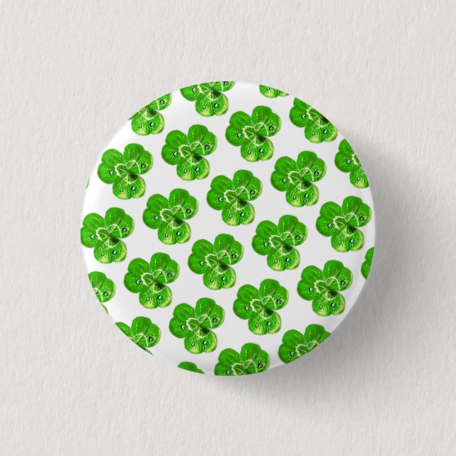 Clovers Dew Drops 1 Inch Round Button (Front)