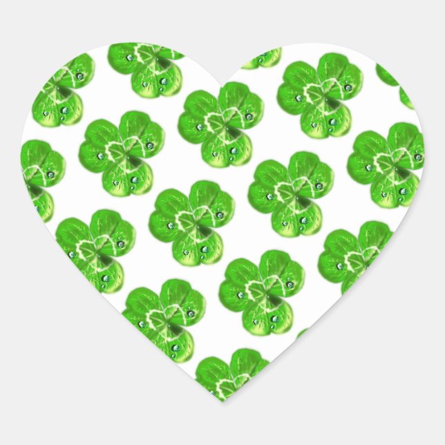 Clovers Dew Drops Heart Sticker (Front)
