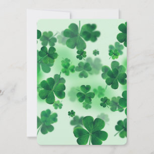 Clovers in Green Pastel Invitation