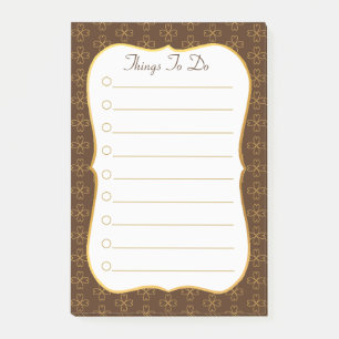 Clovers on Brown & White  & Things To Do Post-it Notes