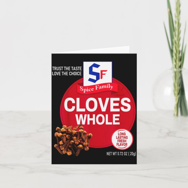 Cloves Whole Halloween Sce Costume Group Matching  Card (Front)